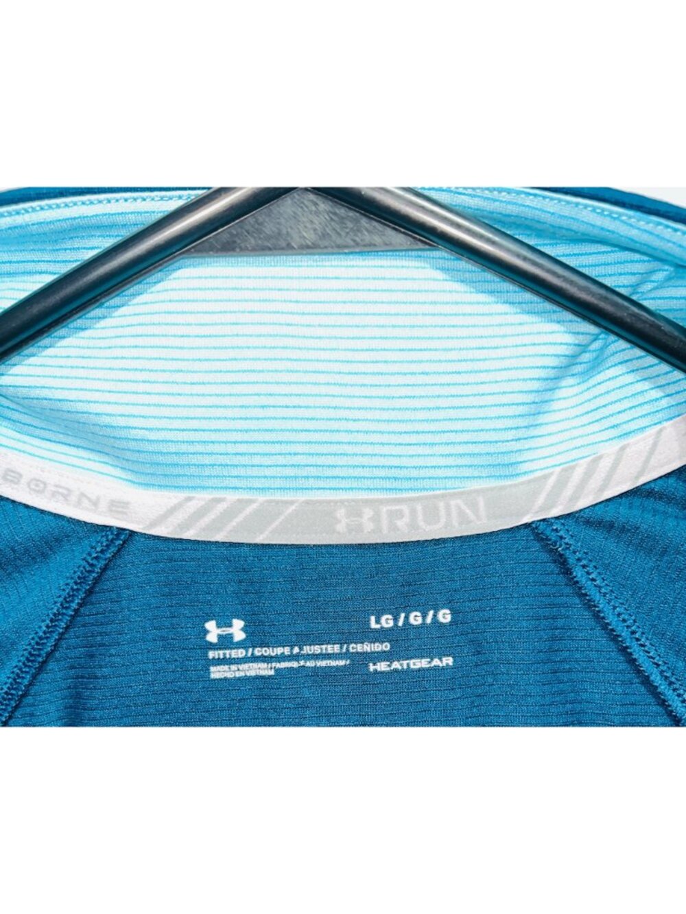 Under Armour HeatGear Long Sleeve Fitted Pullover Blue Size Large - Picture 4 of 7